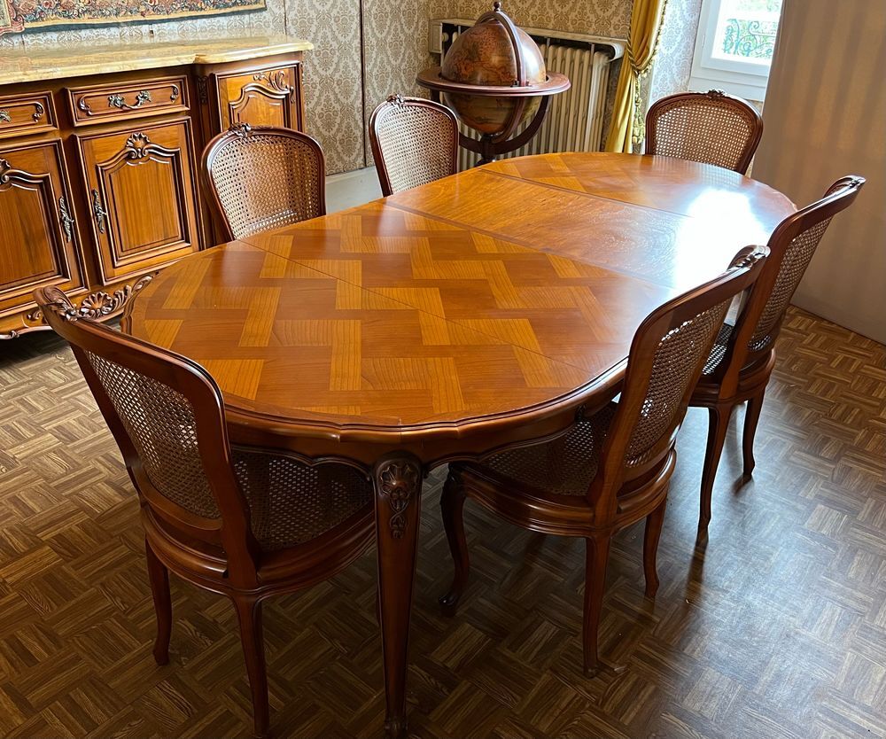 Ensemble salle &agrave; manger buffet et table en merisier massif Meubles