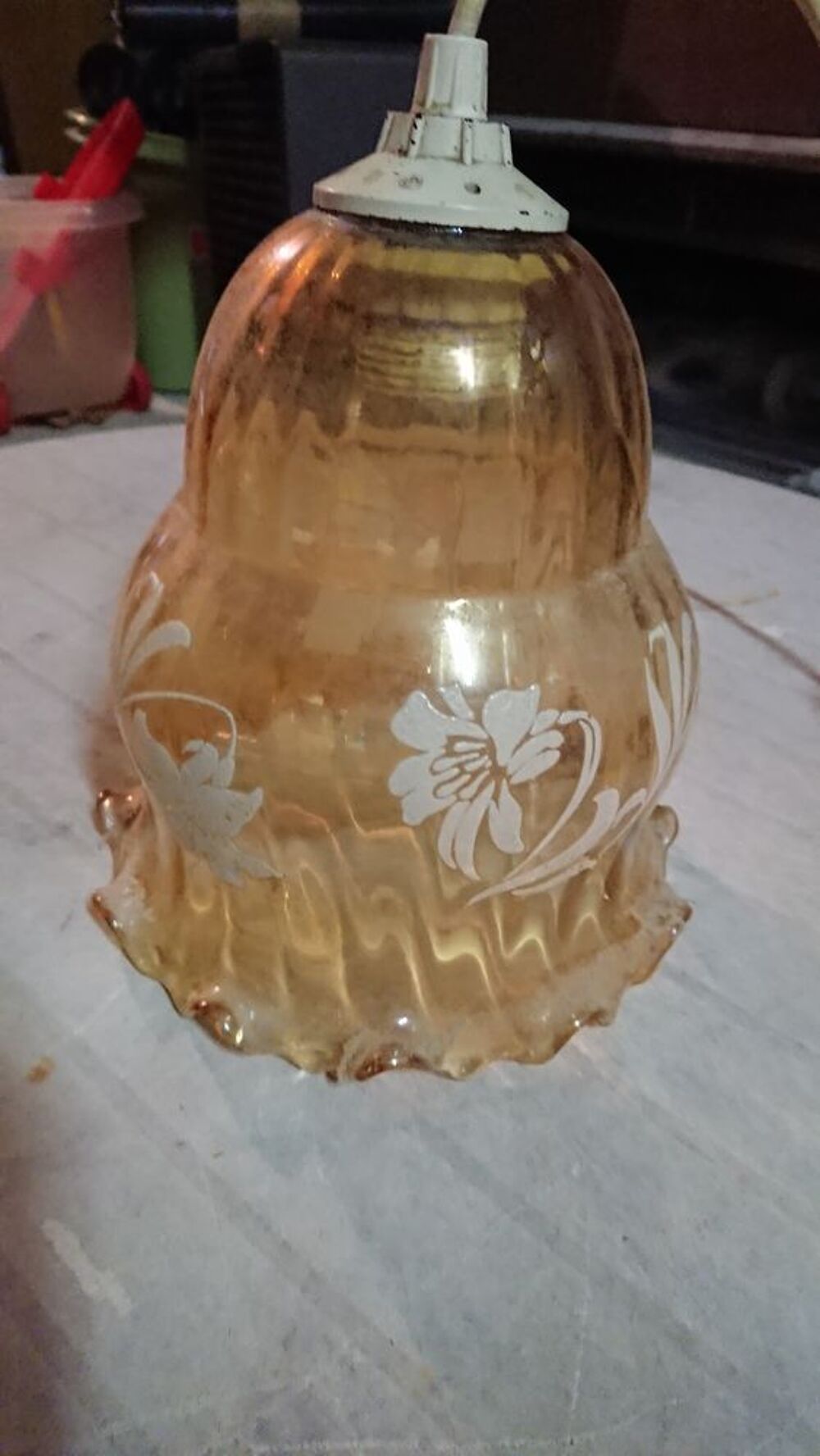 3 lustres en verre Décoration