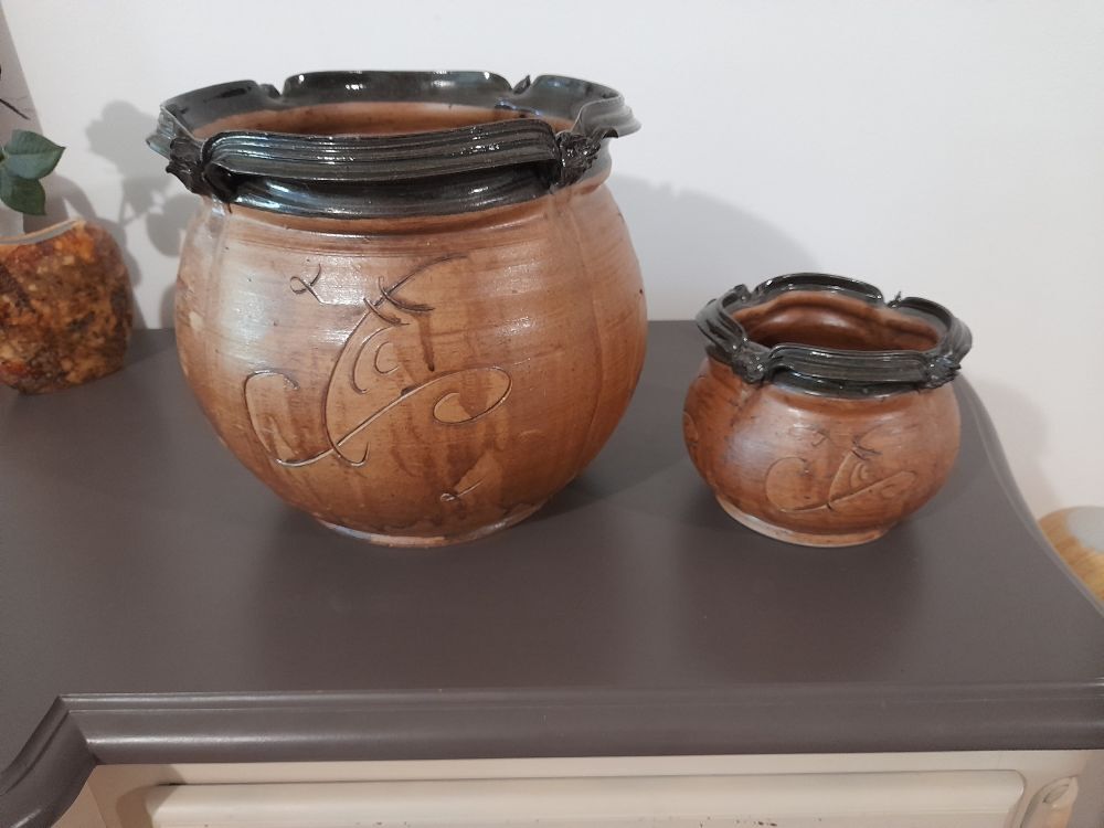 Lot de 2 poteries artisanales Dcoration