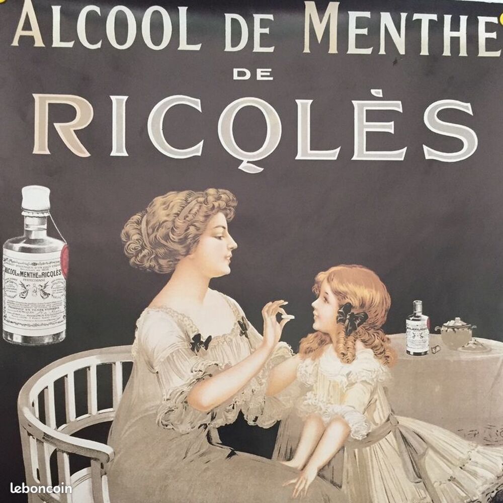 Affiche reclame RICQLES menthe affiche vintage publicitaire 