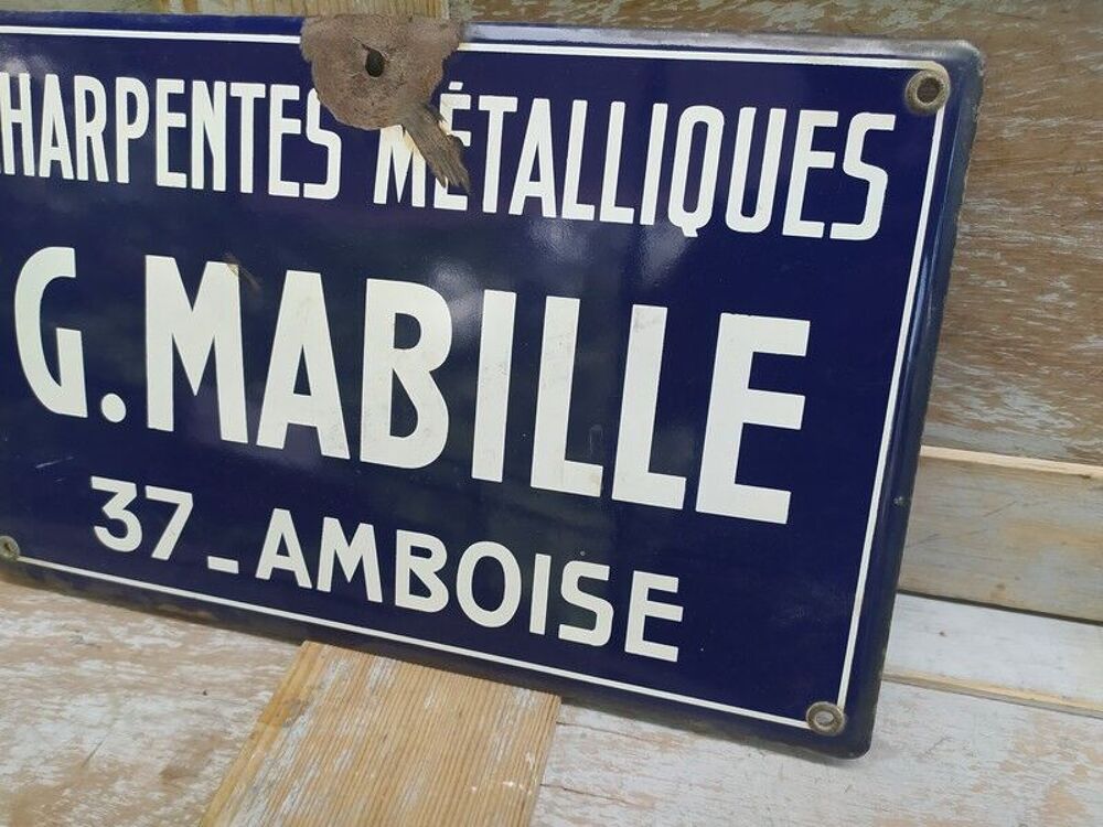 Plaque &Eacute;maill&eacute;e Charpentes M&eacute;talliques G. Mabille Amboise 