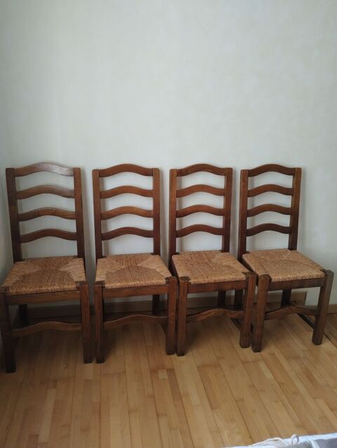 lot de 4 chaises sièges paillés bois rustique 30 Belley (01)