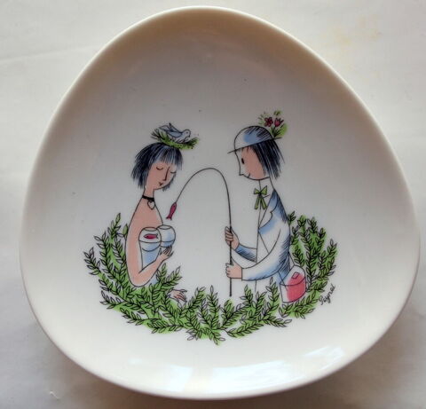 Coupelle vide poche Les amoureux de PEYNET porcelaine Rosent 20 Issy-les-Moulineaux (92)