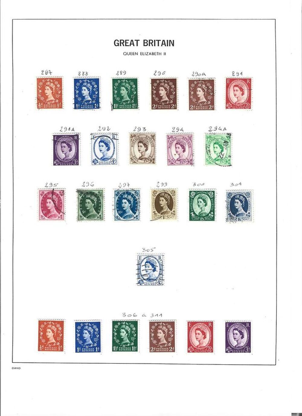 timbres Grande Bretagne 