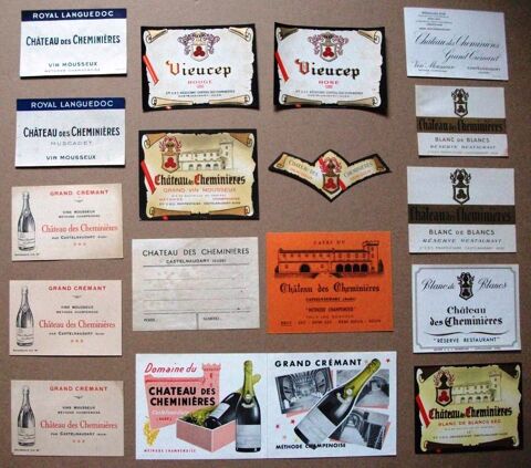 Lot 17 �tiquettes du Ch�teau des Chemini�res ( 11 ) 10 Castelnaudary (11)