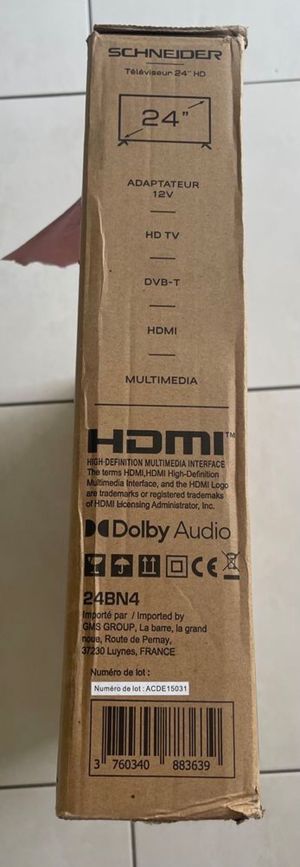 SCHNEIDER TV LED 60 cm TV D-LED 2K HD 24BN4 - 60 cm - 12 Vol Photos/Video/TV