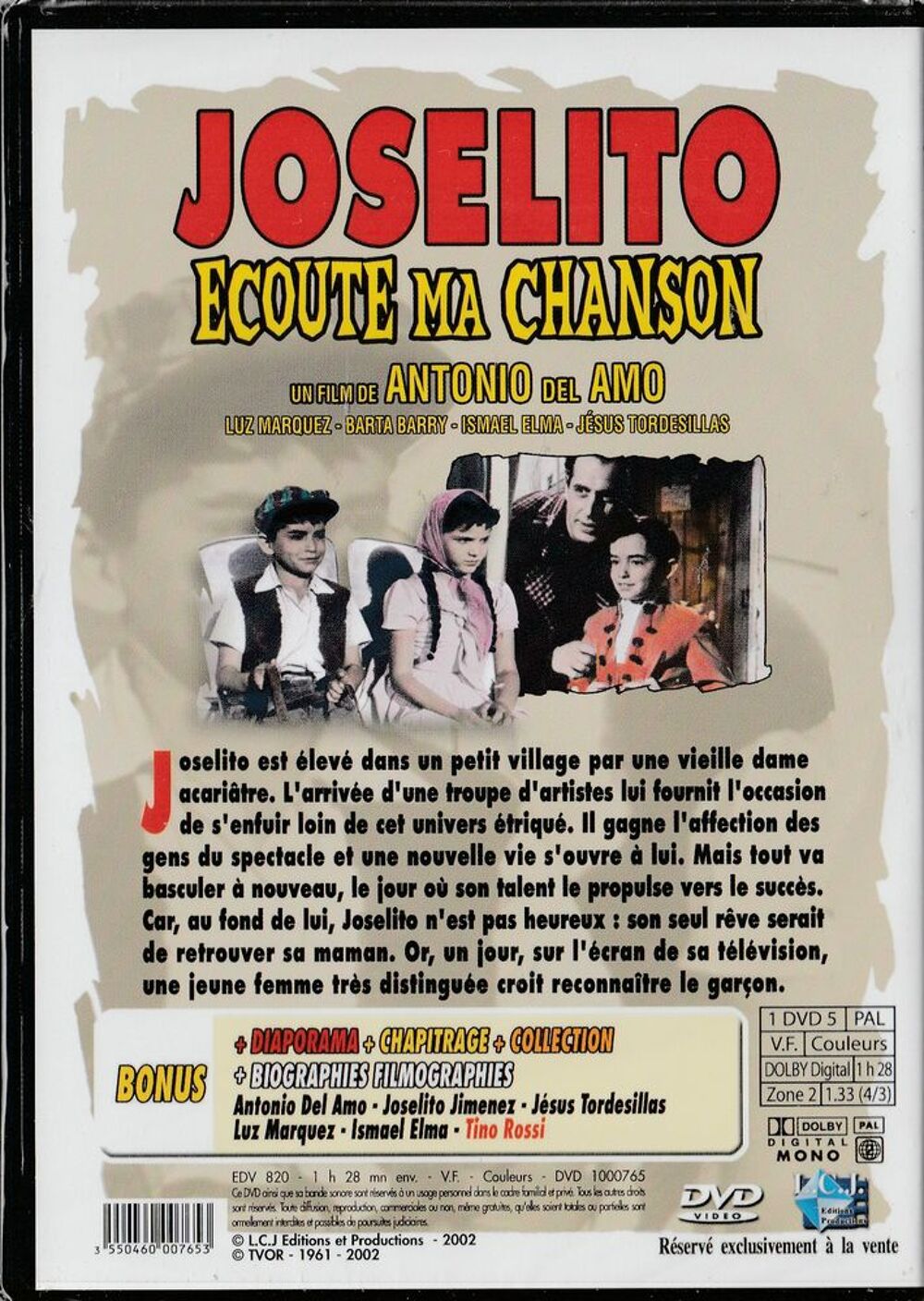 Joselito &eacute;coute ma chanson DVD et blu-ray