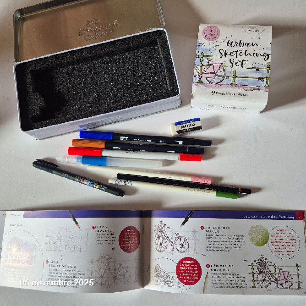 Set Sketching Urban crayon 1H, gomme, feutre, 2 ABT brush, p Bricolage