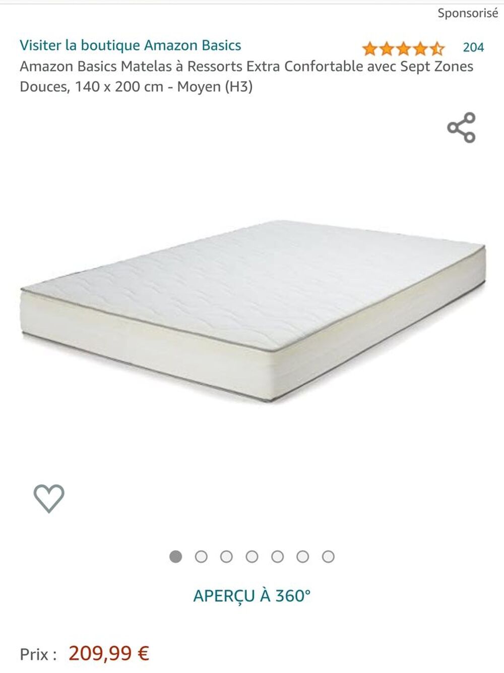 Cadre de lit et Matelas 140 x 200 Meubles