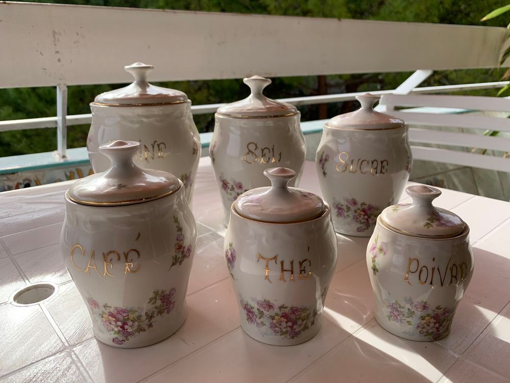 6 pots en faience Dcoration