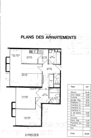  Appartement � vendre 3 pi�ces 68 m�