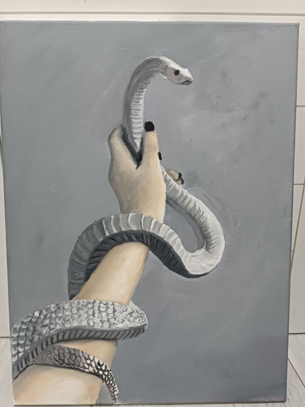 tableau peinture huile serpent 