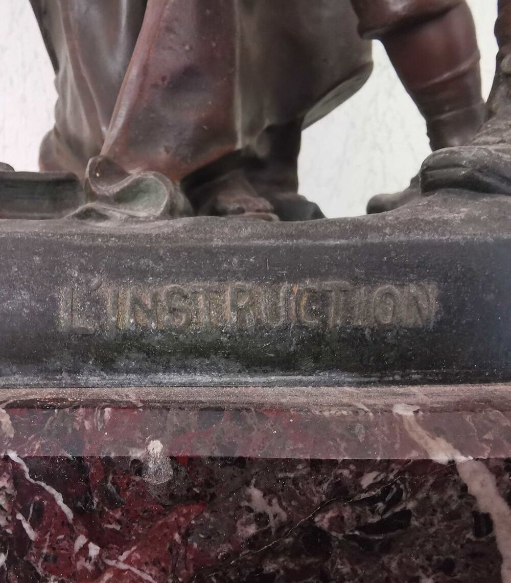 Statut en r&eacute;gule sur marbre du Sculpteur A-J Scott Décoration