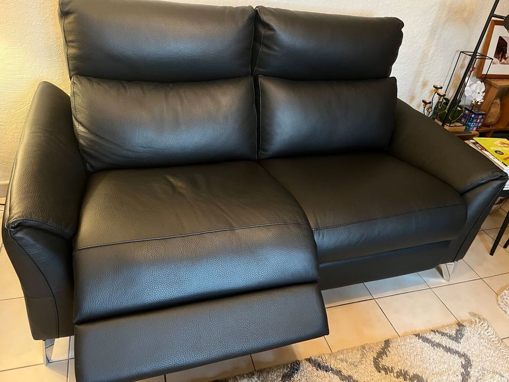 Canap&eacute; cuir 2 places maxi- 2 Relaxations &eacute;lectriques Meubles