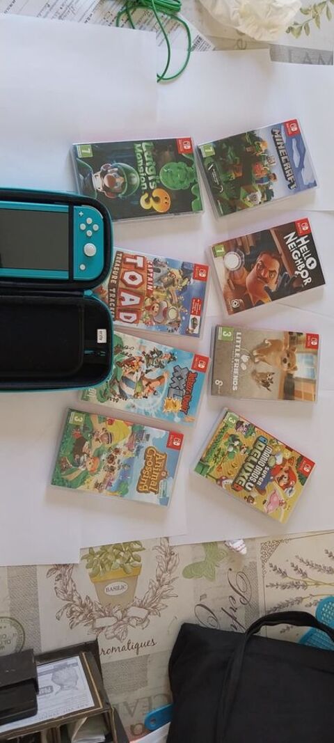 console switch + jeux asorti +housse+chargeur 350 Mazires-en-Gtine (79)