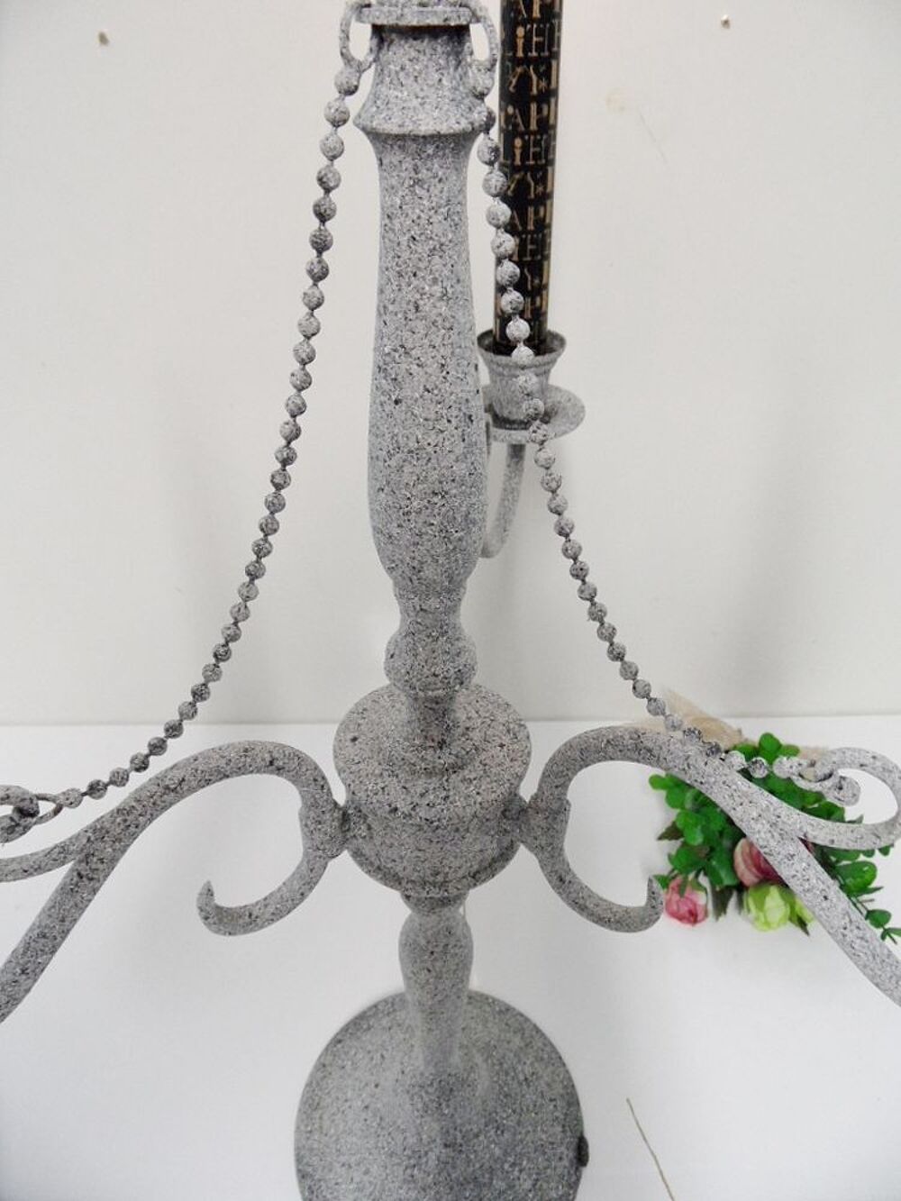 CHANDELIER ANCIEN ART DECO DESIGN' MODERNISTE VINTAGE 3 Feux Décoration