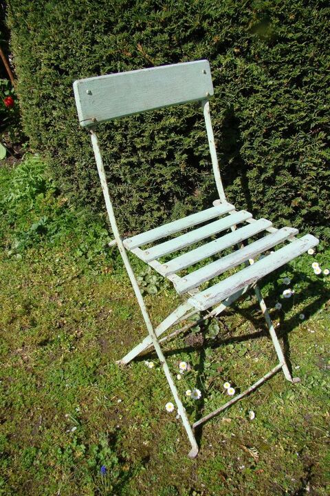 Ancienne chaise de jardin pliante - années 1930 40 Gargenville (78)