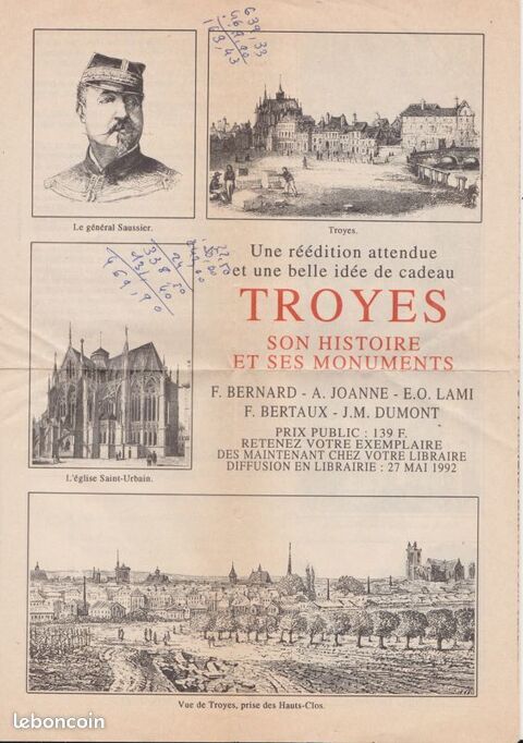 Publicit sur la rdition d'un livre sur Troyes... 2 Ervy-le-Chtel (10)