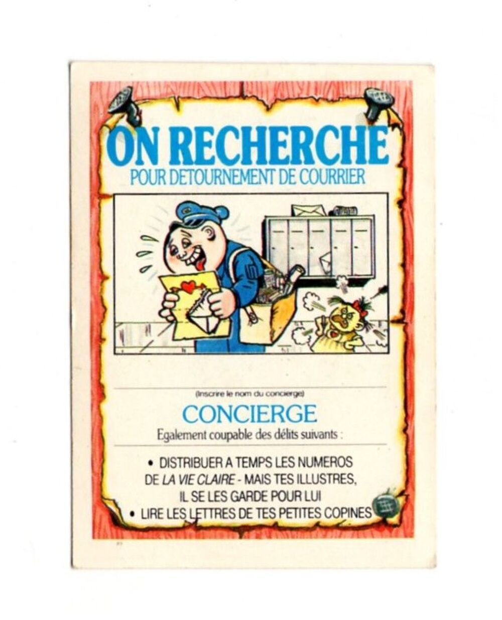 Carte Les Crados n&deg;104 : D&eacute;calco Marie - Avimages - Topps 