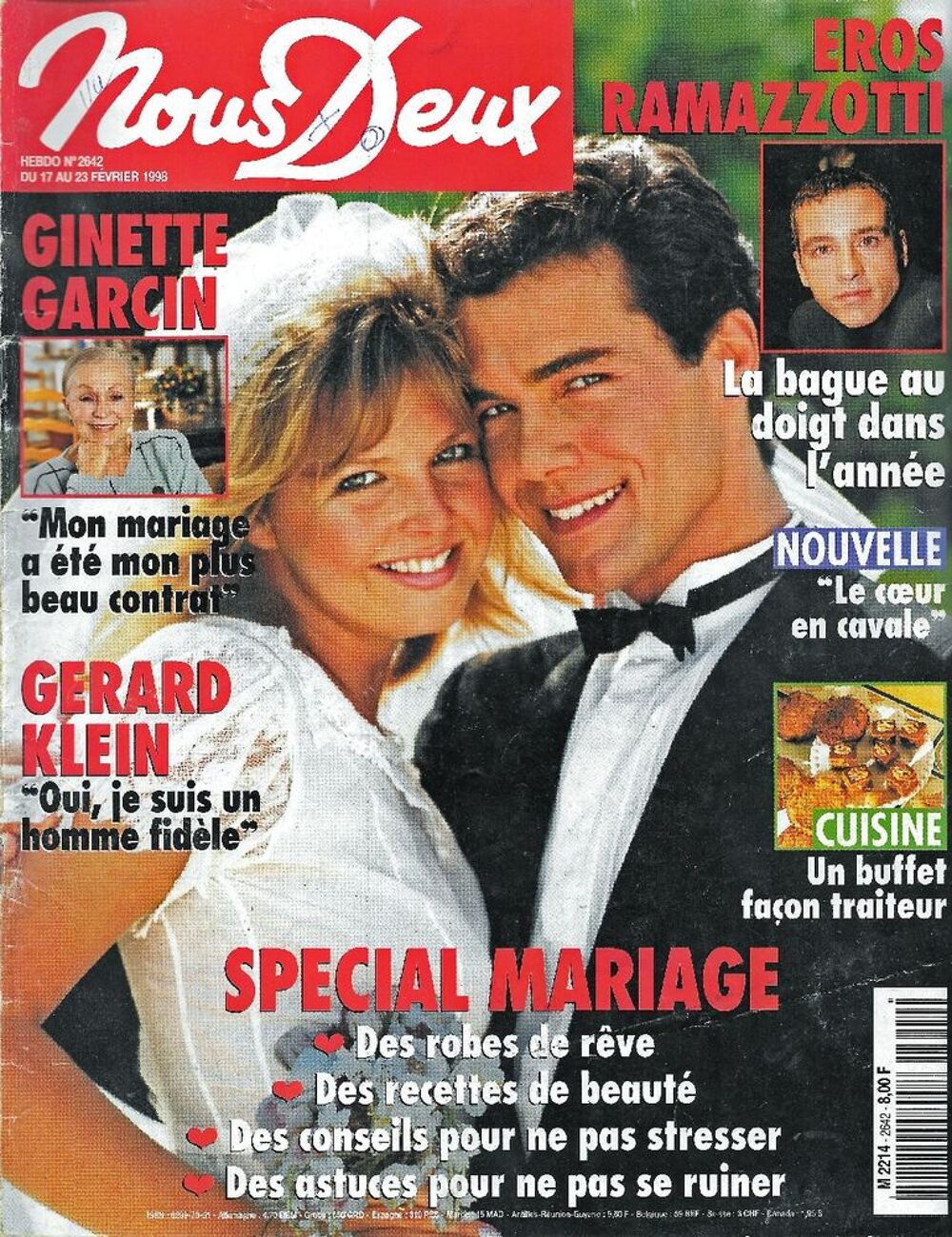 NOUS DEUX Magazine n&deg;2642 1998 Eros RAMAZZOTTI Livres et BD