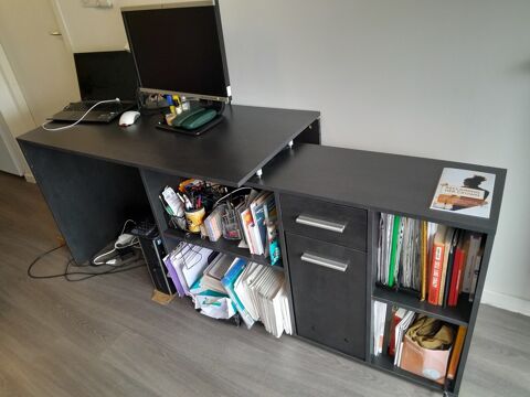 Bureau d'angle noir avec rangements 100 Brest (29)
