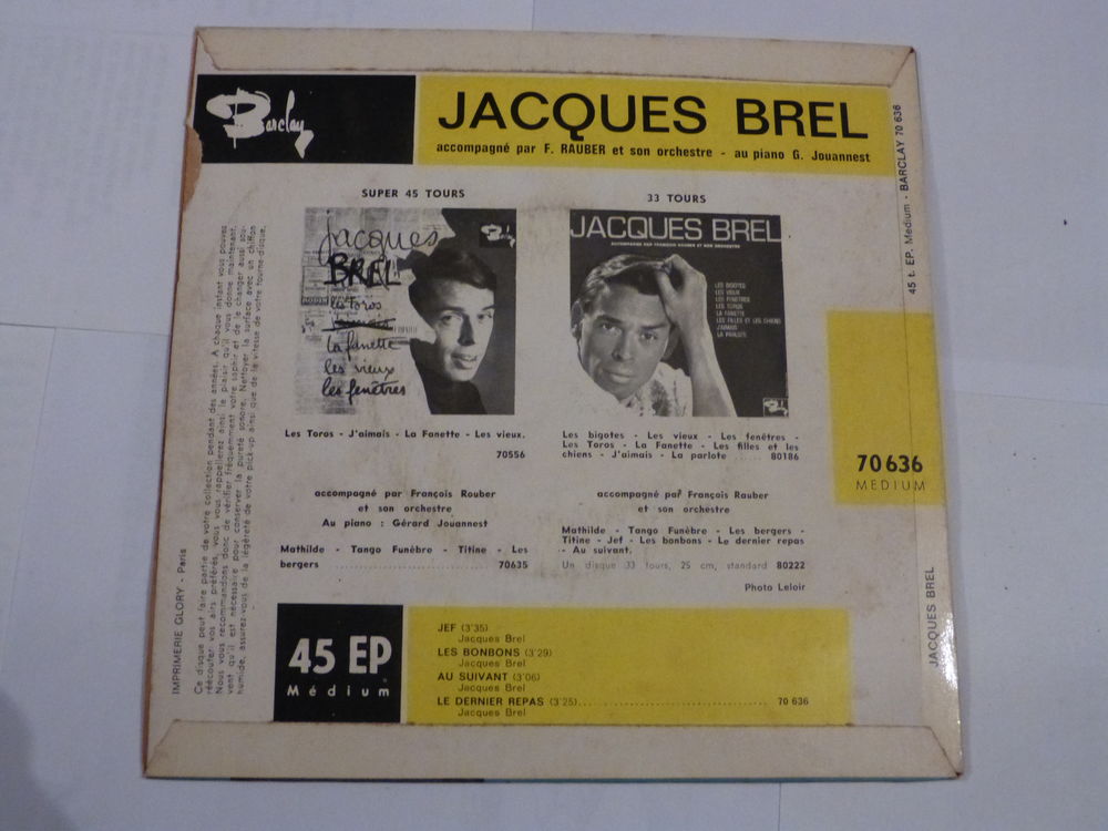 disque JACQUES BREL N&deg; 70636 CD et vinyles