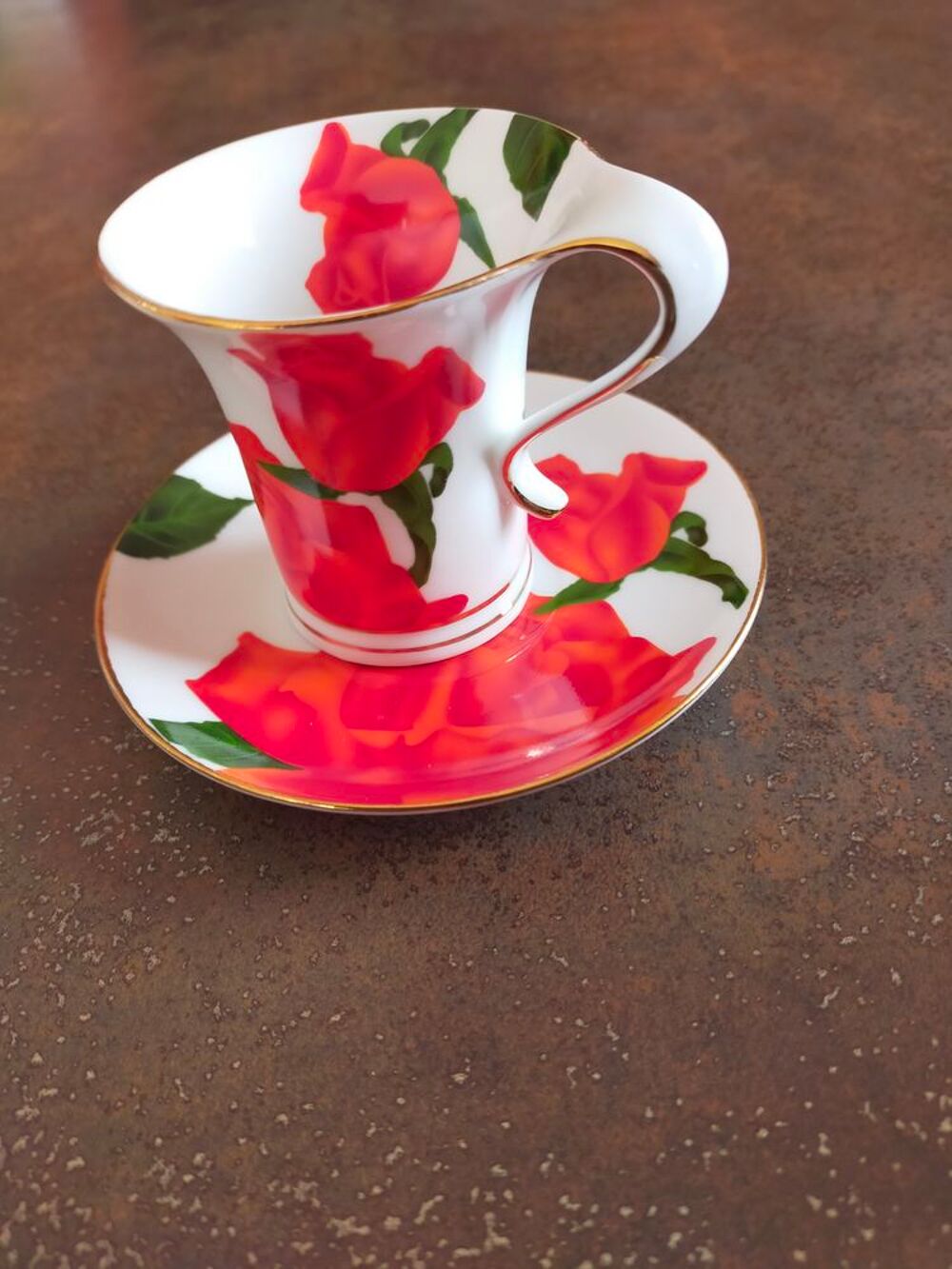 Lot de 6 tasses &agrave; caf&eacute; en porcelaine &agrave; motif floral Décoration