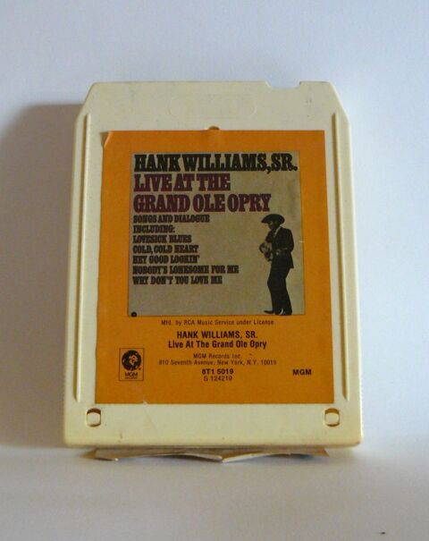 K7 8 pistes Hank Williams, Sr : Live at the Grand Ole Opry 12 Argenteuil (95)