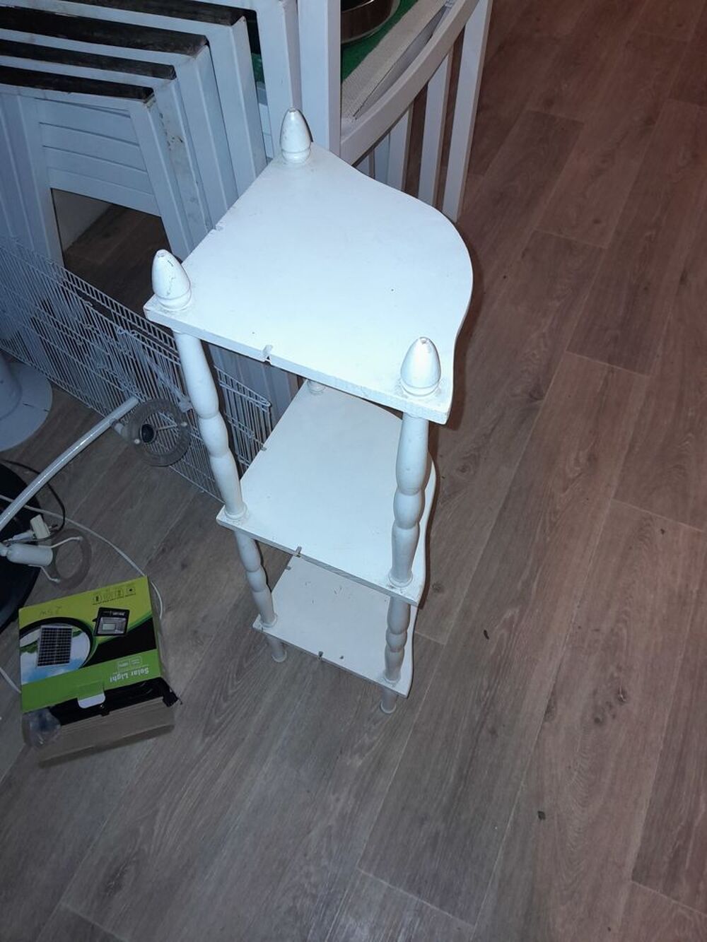 etagere angle 20 20 80 blanc en bois Meubles