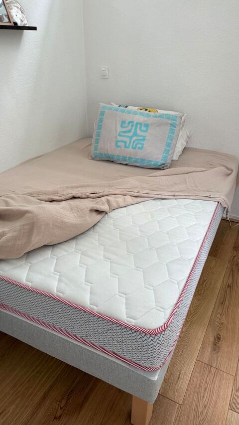 Ensemble sommier + matelas 140x190 Bordeaux (33)