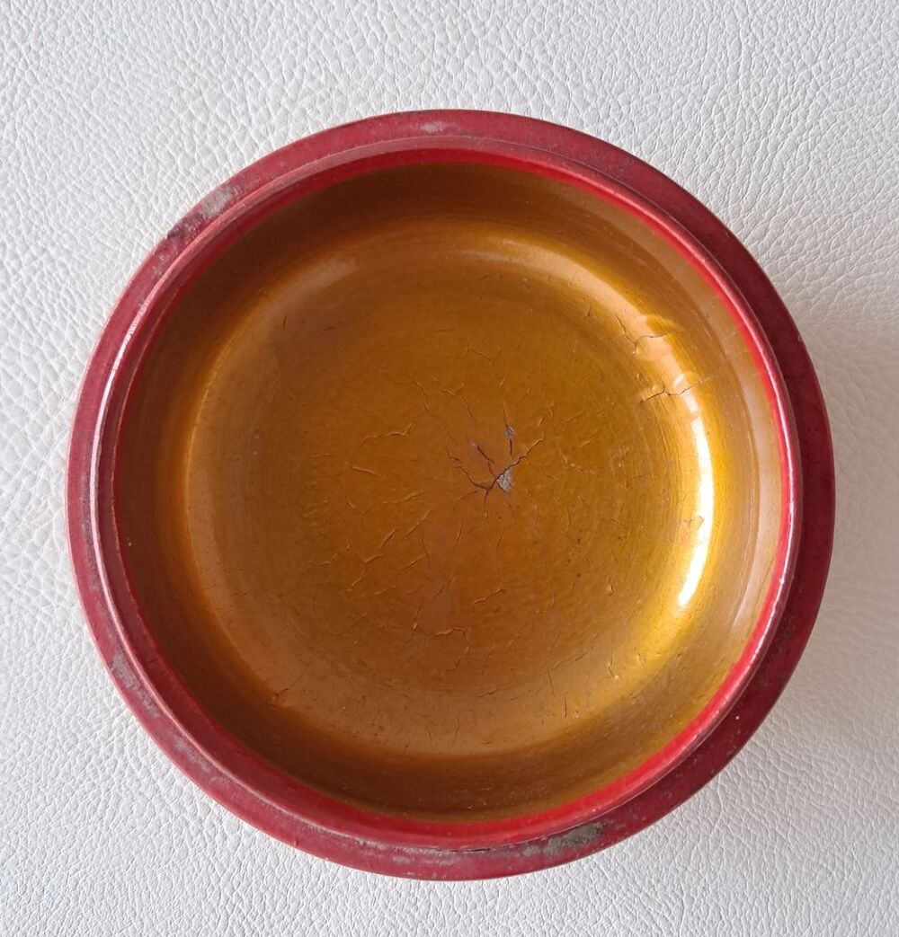 bonbonni&egrave;re pot &agrave; tabac gingembre th&eacute; en bois Khokhloma Décoration