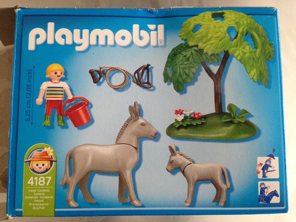 JEU PLAYMOBIL N&deg; 4187: Fillette, cheval et &acirc;non. Jeux / jouets
