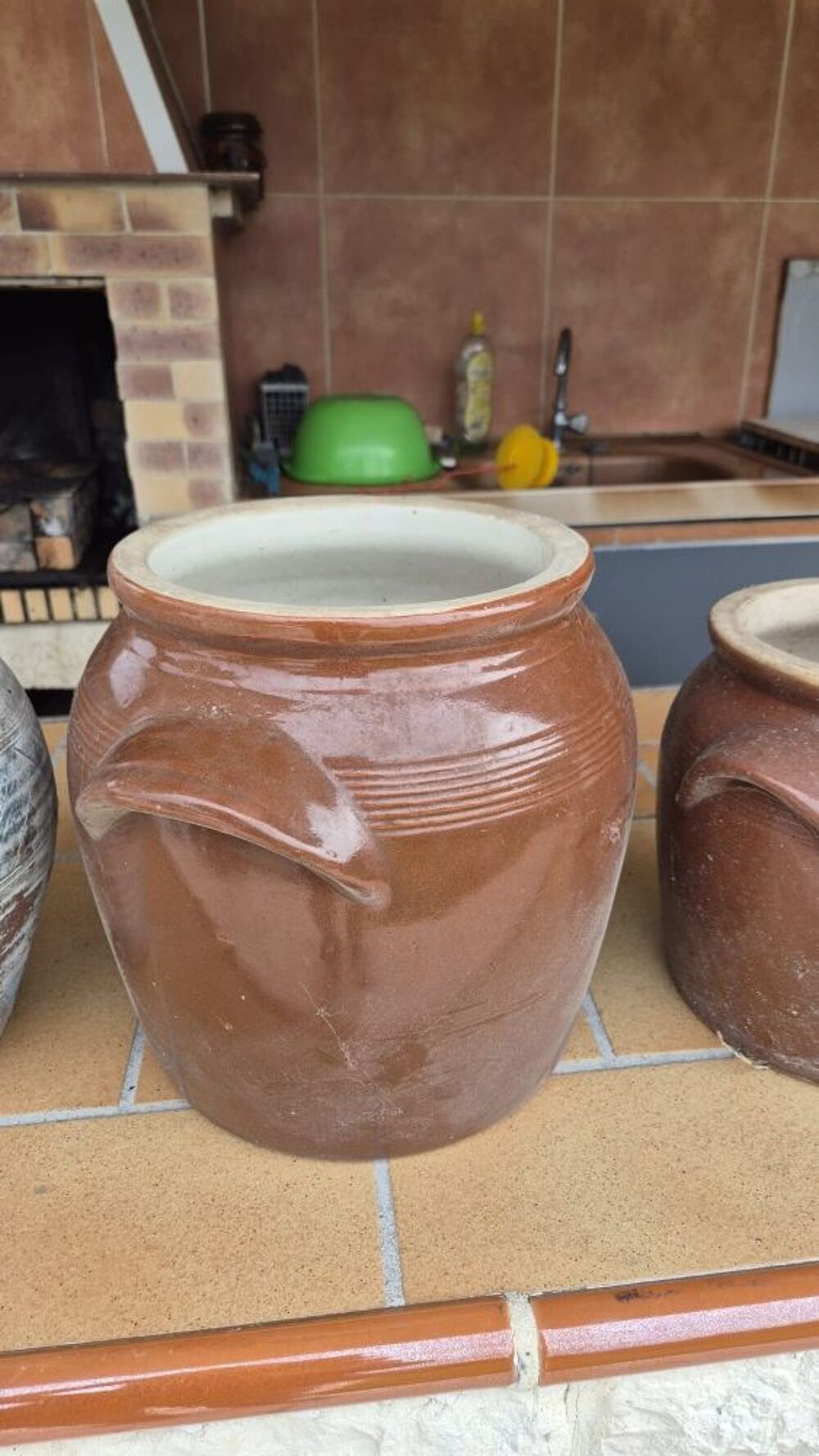 LOT DE 6 POTS EN GRES Décoration