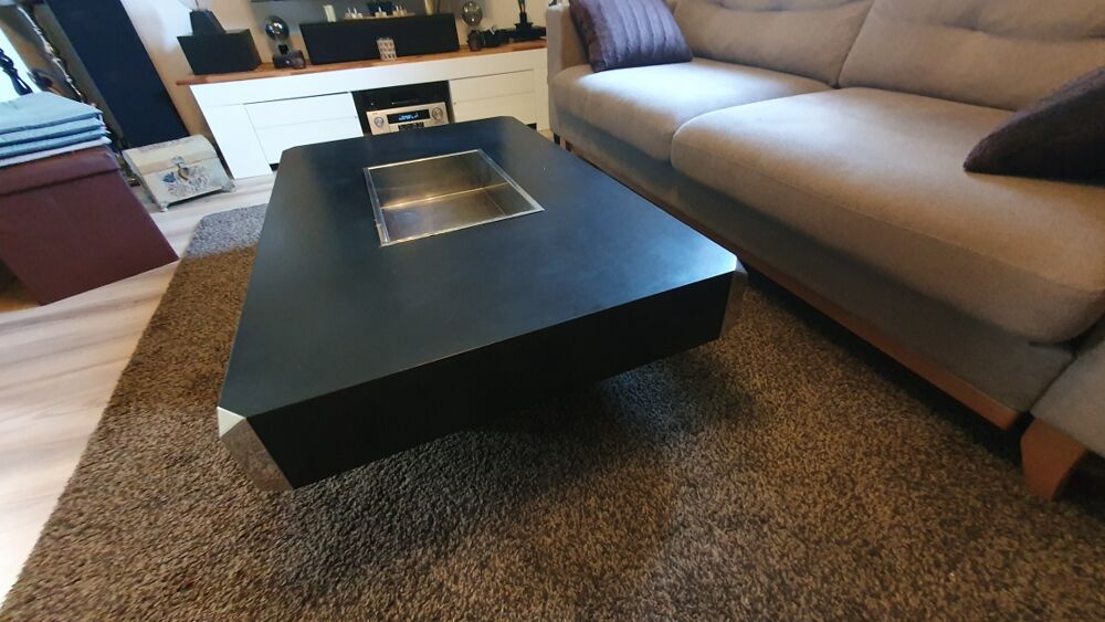 Table basse Bar &laquo;&nbsp;Alveo&nbsp;&raquo; par Willy Rizzo pour Mario Sabot, Italie, ann&eacute;es 1970 Meubles