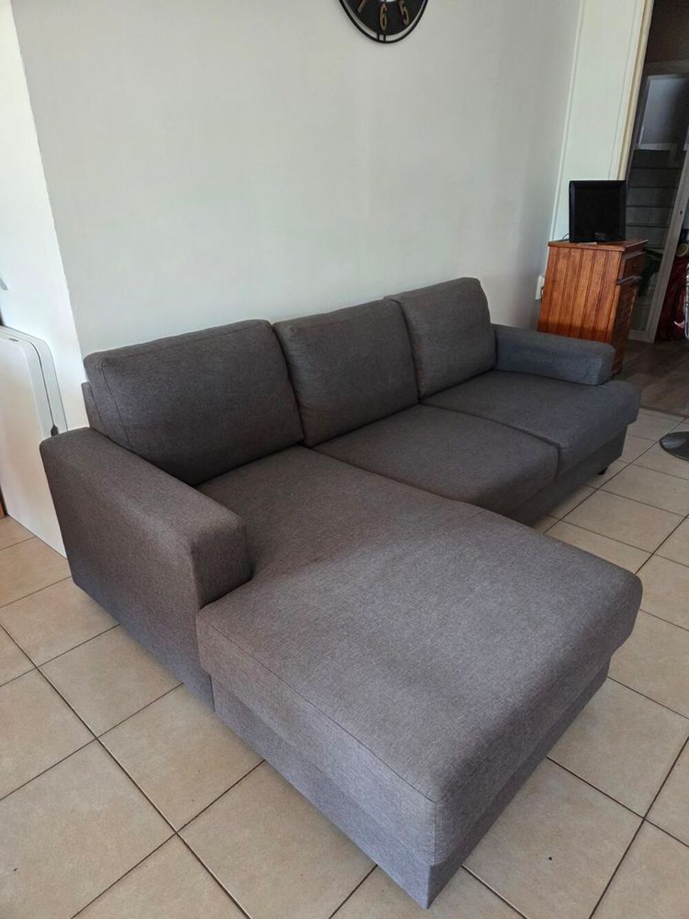 Canap&eacute; d'angle gauche d&eacute;montable gris anthracite ? 212 cm Meubles