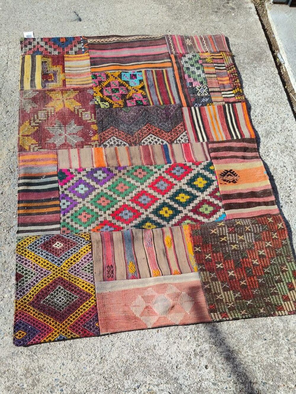 Tapis Kelim Patchwork multicolore, 182 x 124 cm Décoration