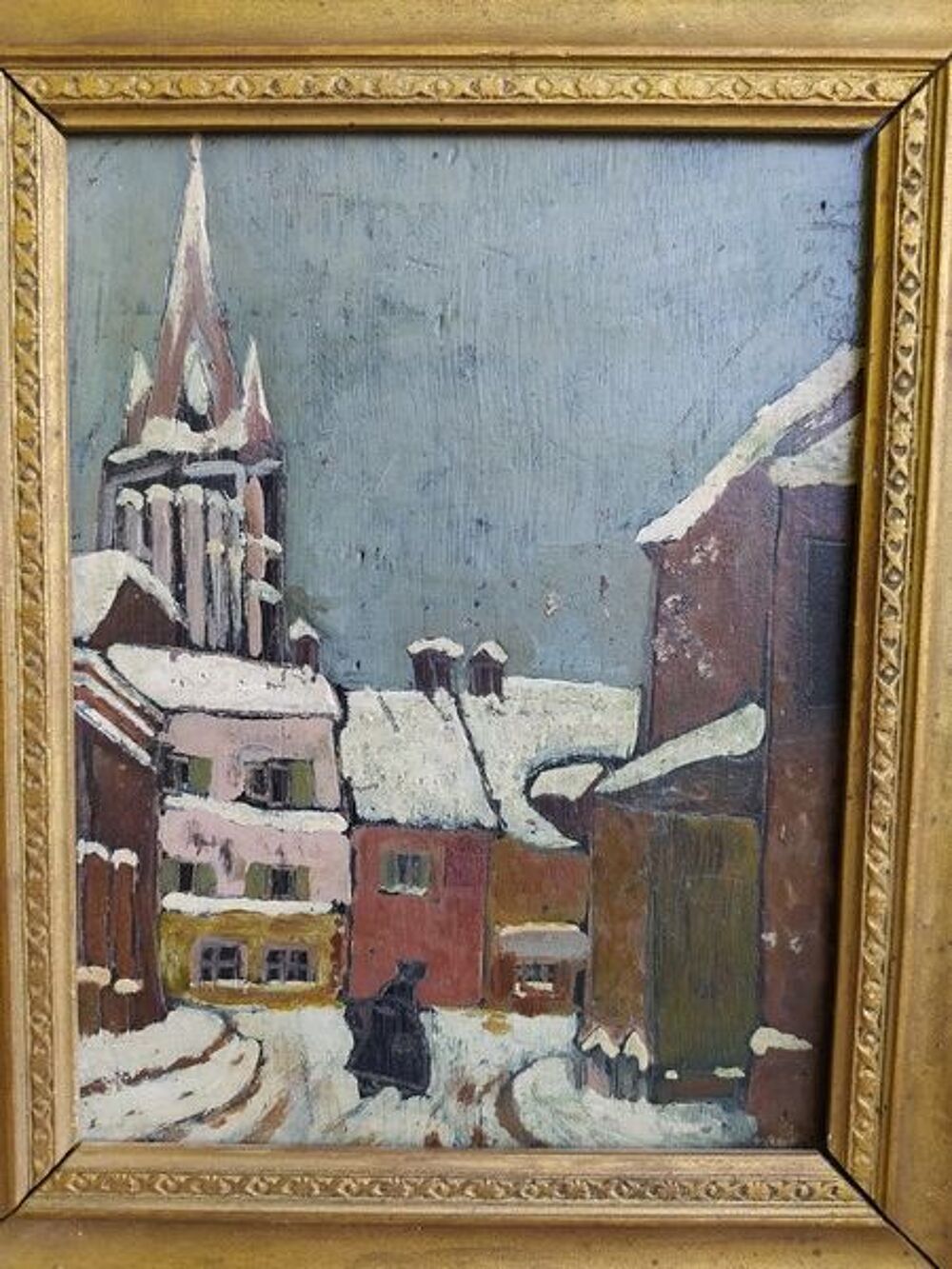 Jolie Petite Peinture Paysage Hivernal 