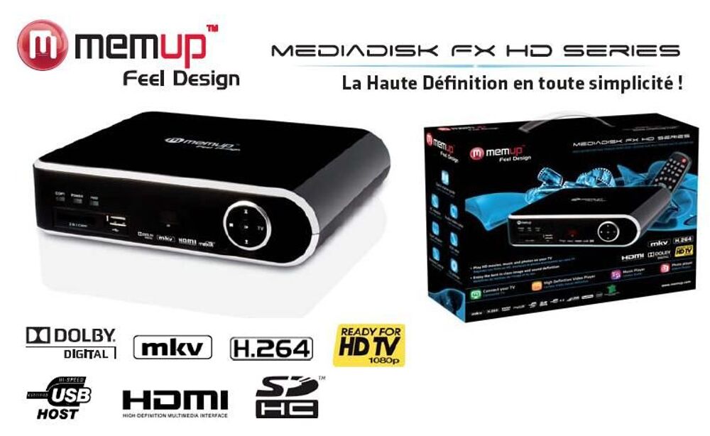 Disque dur multim&eacute;dia MEDIADISK MEMUP 500 GO Matériel informatique
