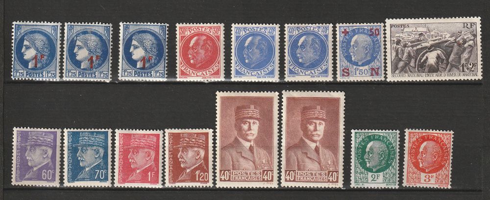 Timbres Neufs*avec CHARNIERE qqs adh&eacute;rences sur la gomme 