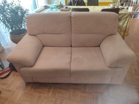 Canap� beige 2 places tissu 180 Bihorel (76)