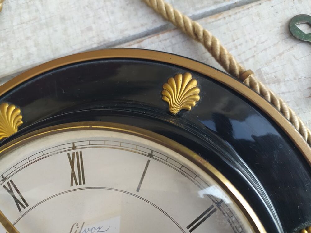 Ancienne Pendule Murale Silvoz Design Vintage D&eacute;co Marine 