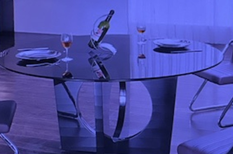 table ronde en verre  + 4 chaises velours, haute qualit 800 Latresne (33)