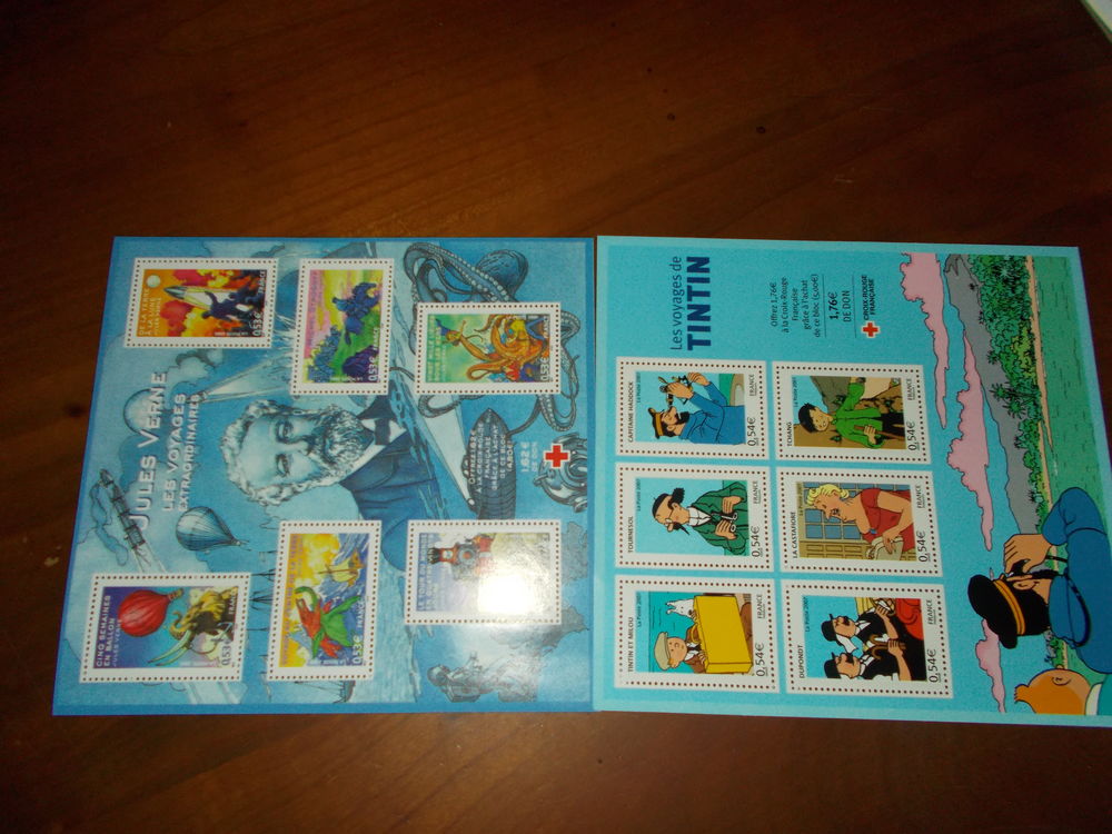 timbres Tintin et Jules Vernes &quot; 