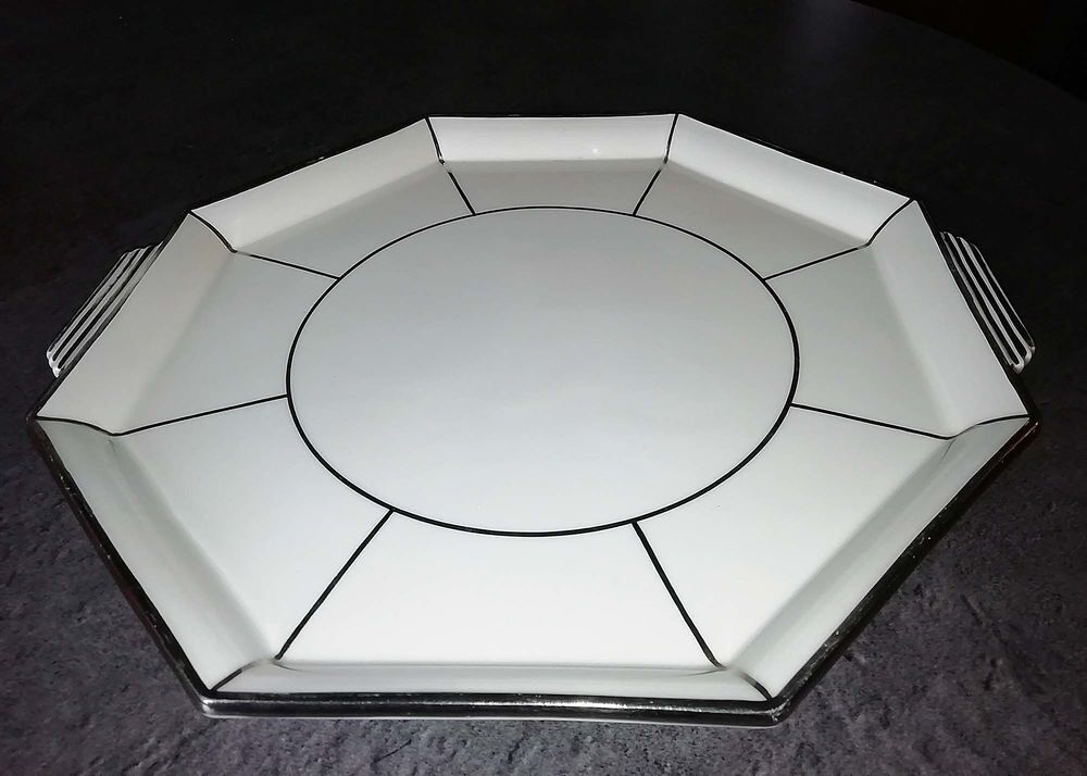 Tr&egrave;s beau plat octogonal 1935-1947 TB &eacute;tat sur Arbus 64230 Décoration