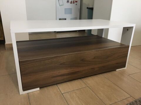 Table basse coffre bois et blanc 85 Fontenay-sous-Bois (94)
