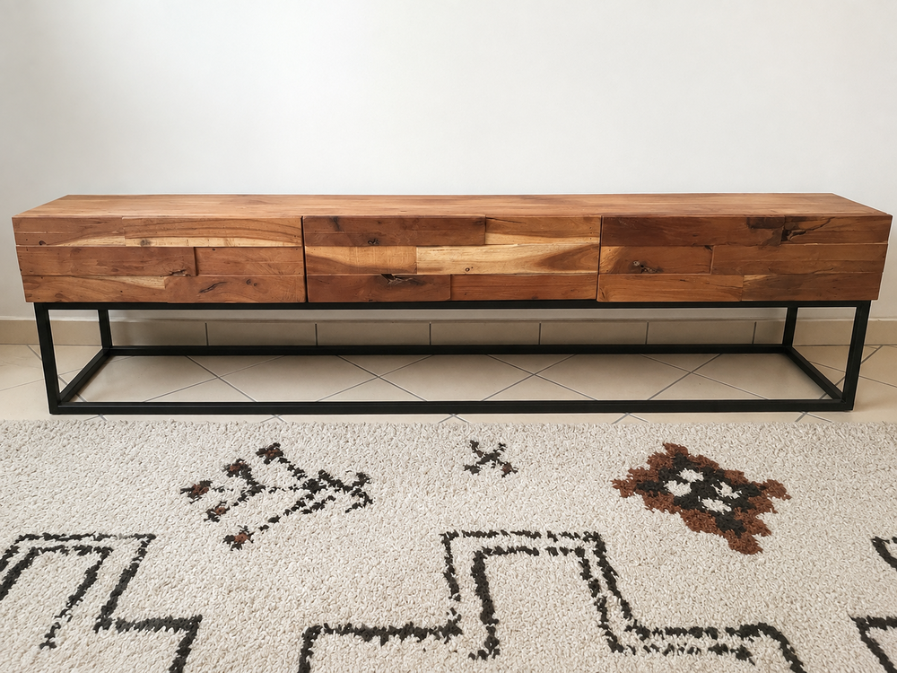 Meuble TV bois massif acacia 180cm Meubles