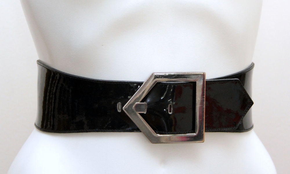 Ceinture cuir verni YVES SAINT LAURENT Maroquinerie