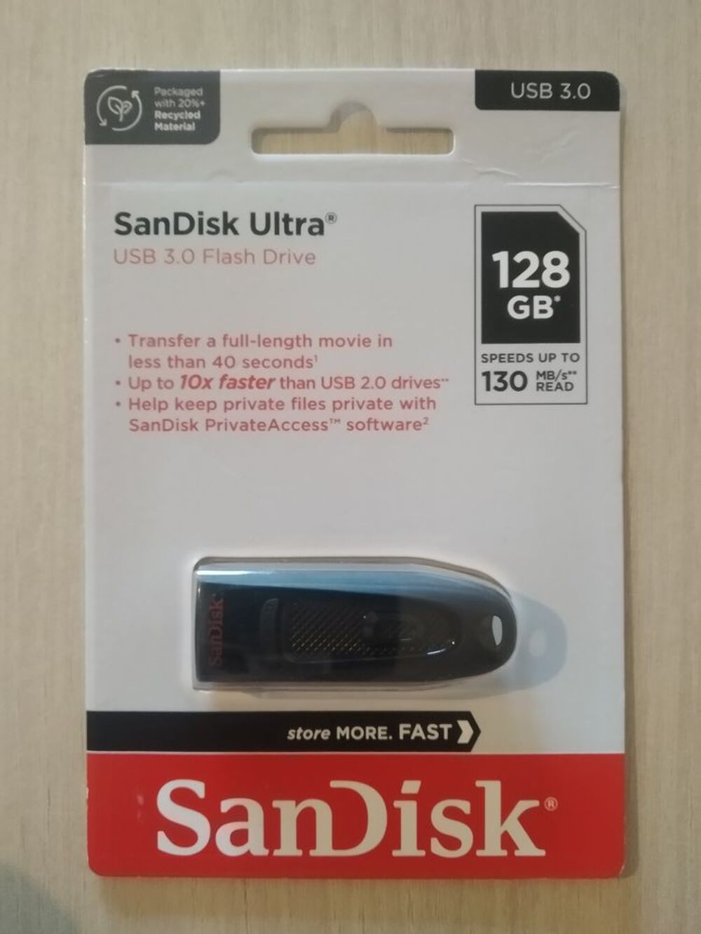 Cl&eacute; USB Sandisk Ultra 128 GB Neuve Matériel informatique