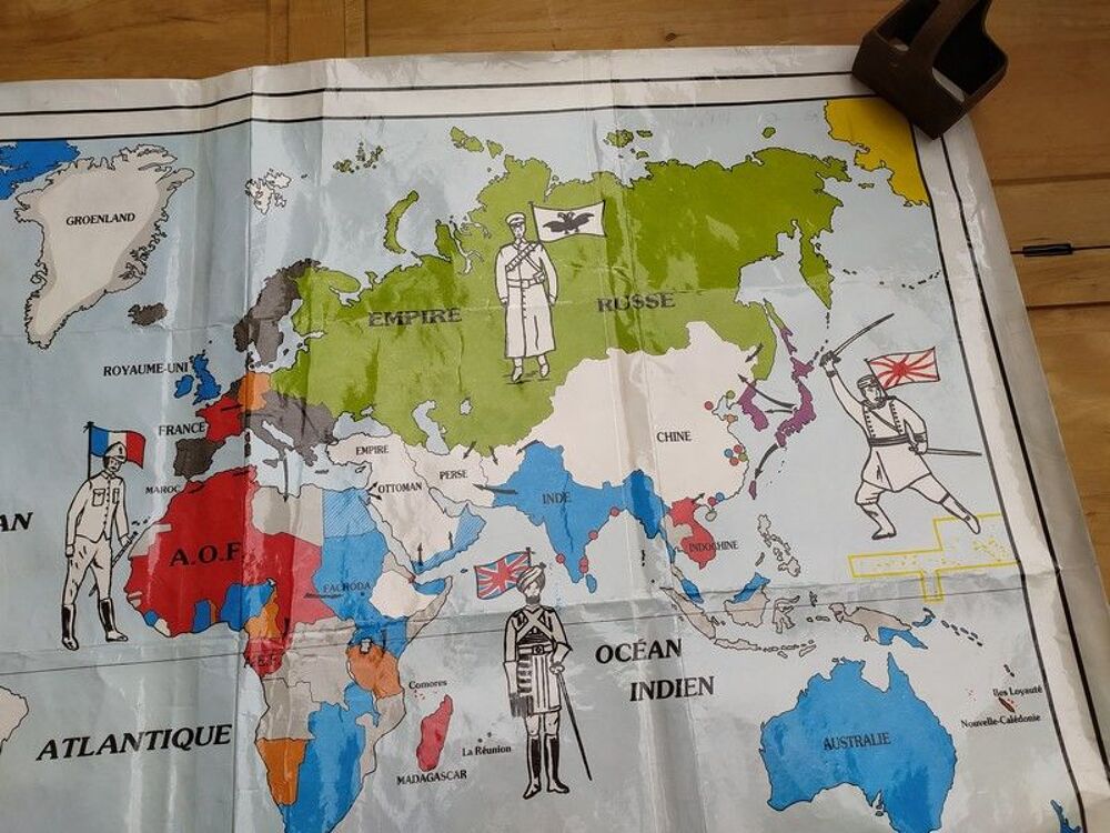 Carte scolaire l'Empire Colonial Fran&ccedil;ais en 1914 