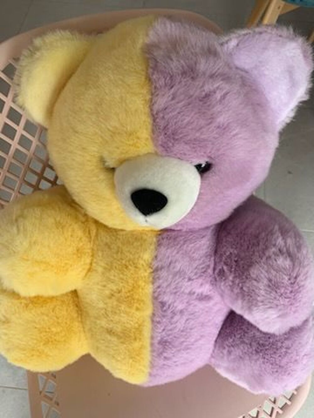 GRAND OURS EN PELUCHE BICOLORE Jeux / jouets
